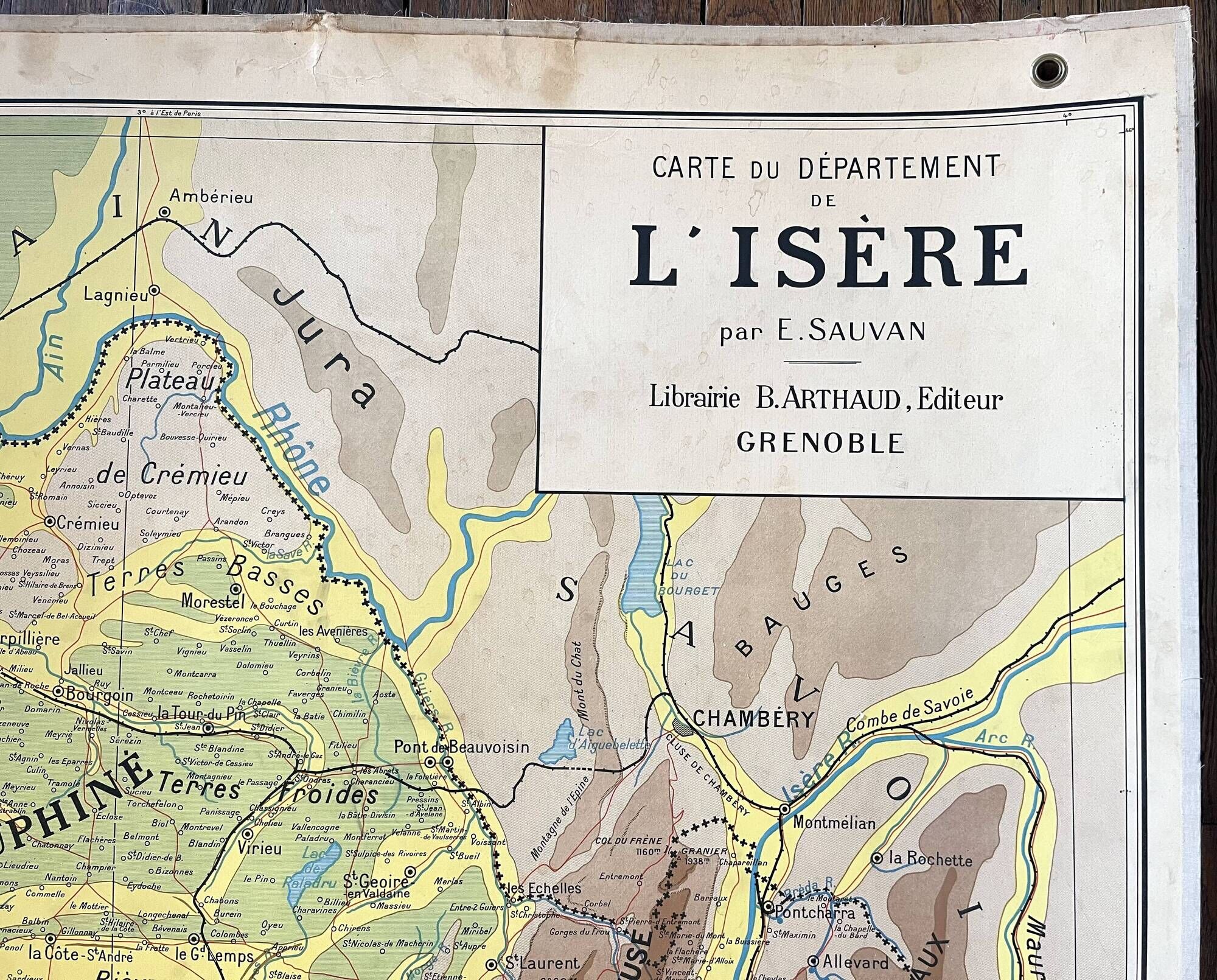 🌍 Old Arthaud map, 1930, Vidal type - France, Isère (Dauphiné)