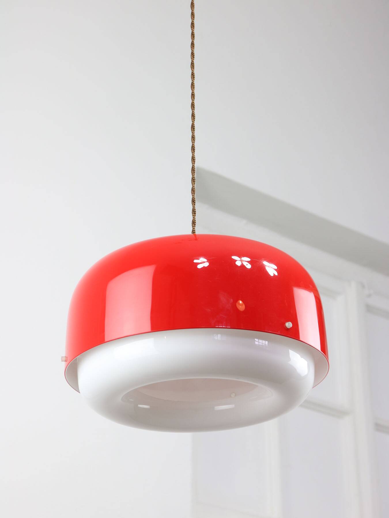 Space-age Red Medusa Pendant Lamp by Luigi Massoni for Guzzini, 1970s