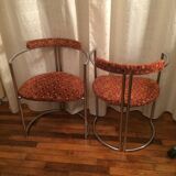Lot of 2 chairs chrome tube from the 70s