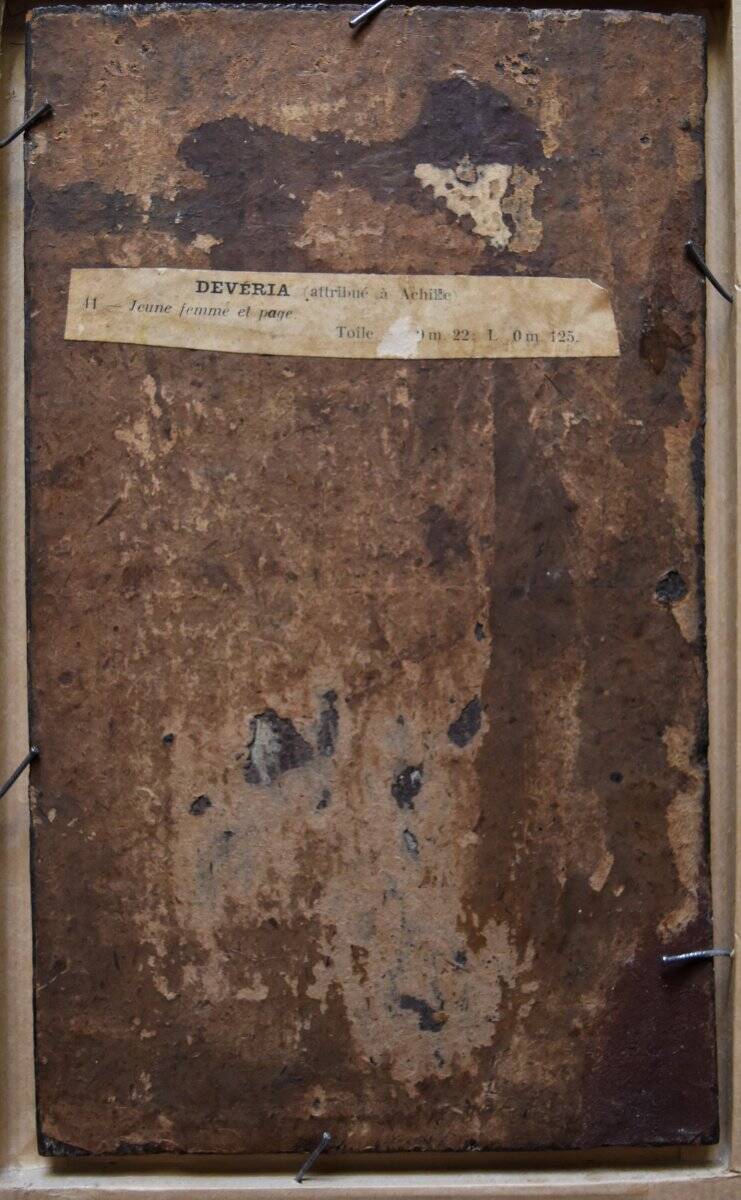 French School of the 19th Century, Attributed to Achille Deveria, Troubadour Scene, Oil on Panel