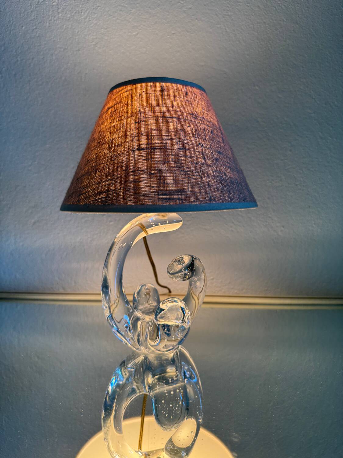 Small Schneider crystal lamp from the 50s