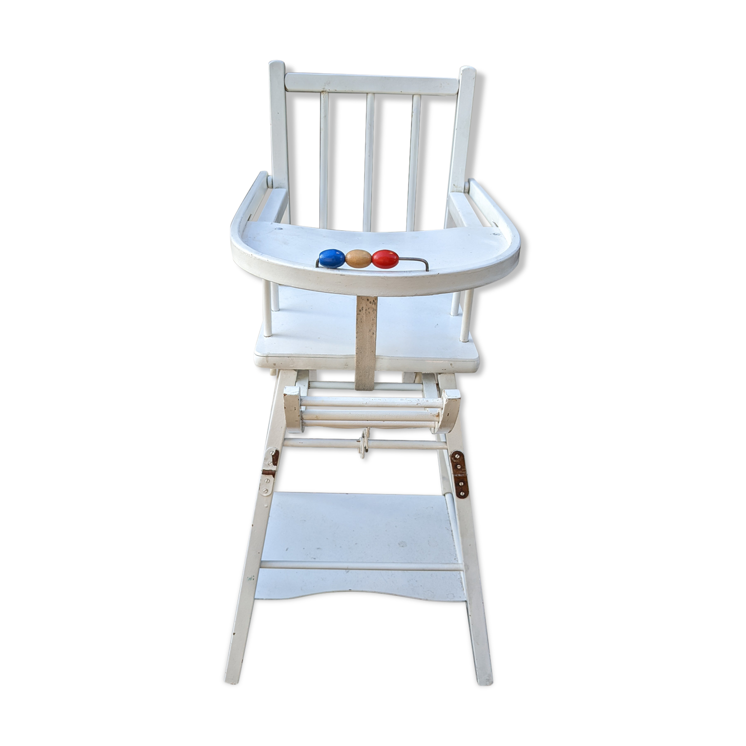 Baby chair high chair made of vintage wood