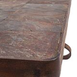 Brutalist coffee table by Adnet