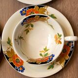 Set of 6 cups and under cups in earthenware