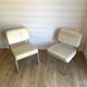 2 vintage chairs in white faux leather and chrome tube - Mid-Century 70s design