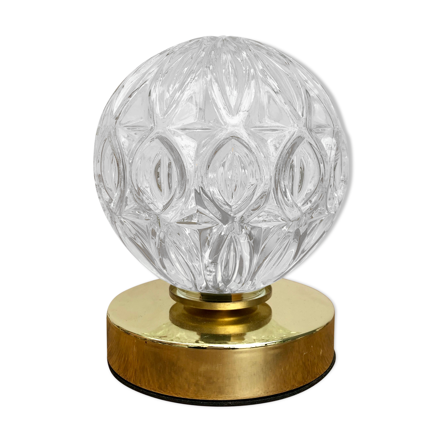 Vintage moulded glass globe-laying lamp