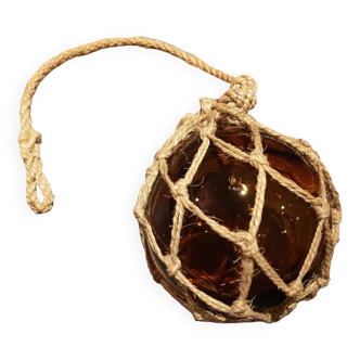 Glass and rope fishing float