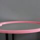 Oval mirror with pink enamel frame