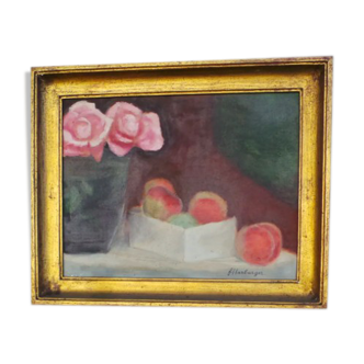 Still life oil on canvas by Francis Harburger