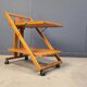 Vintage Italian foldable wooden serving cart, 1980s