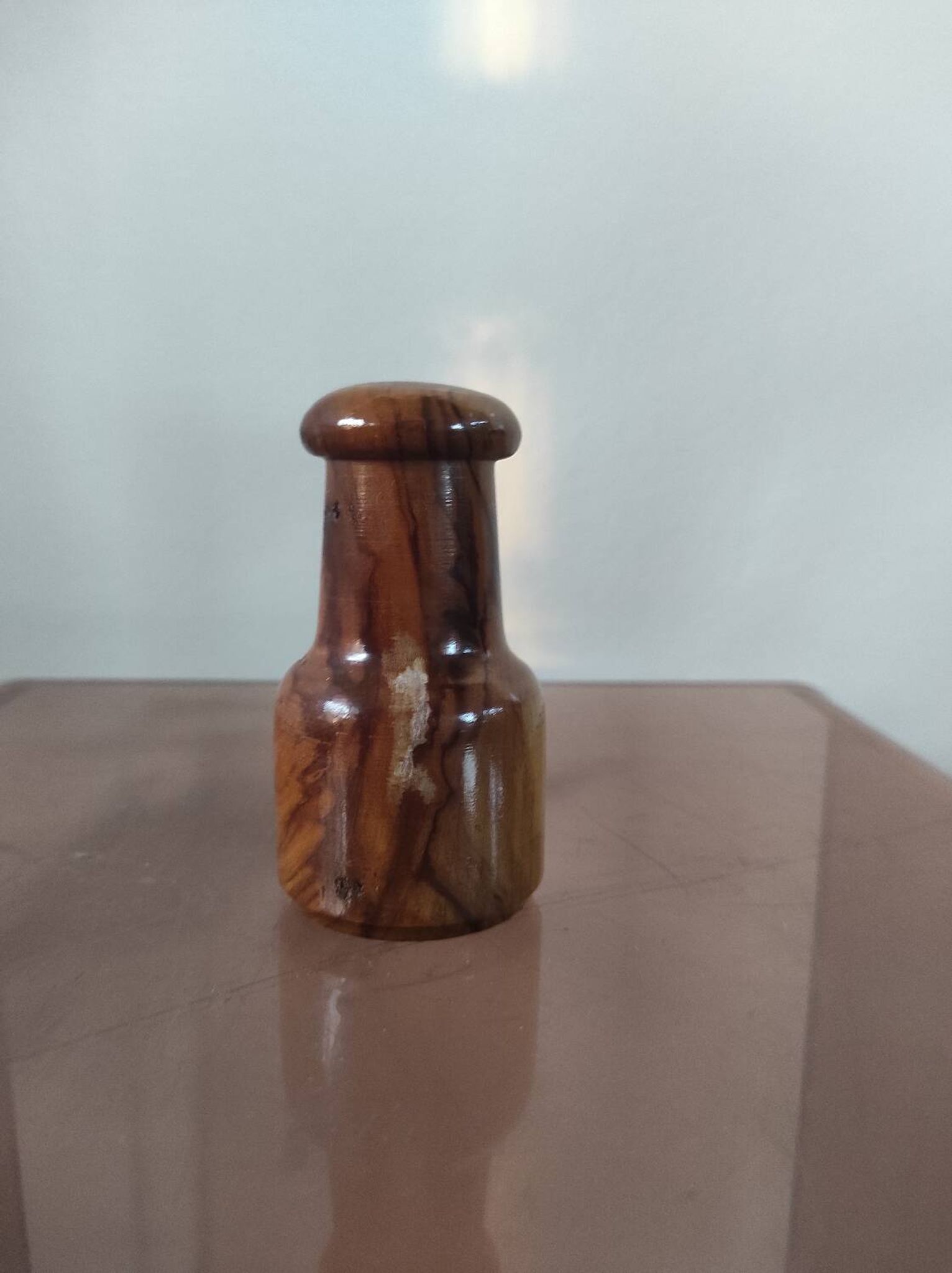 Vintage olive wood condiment service