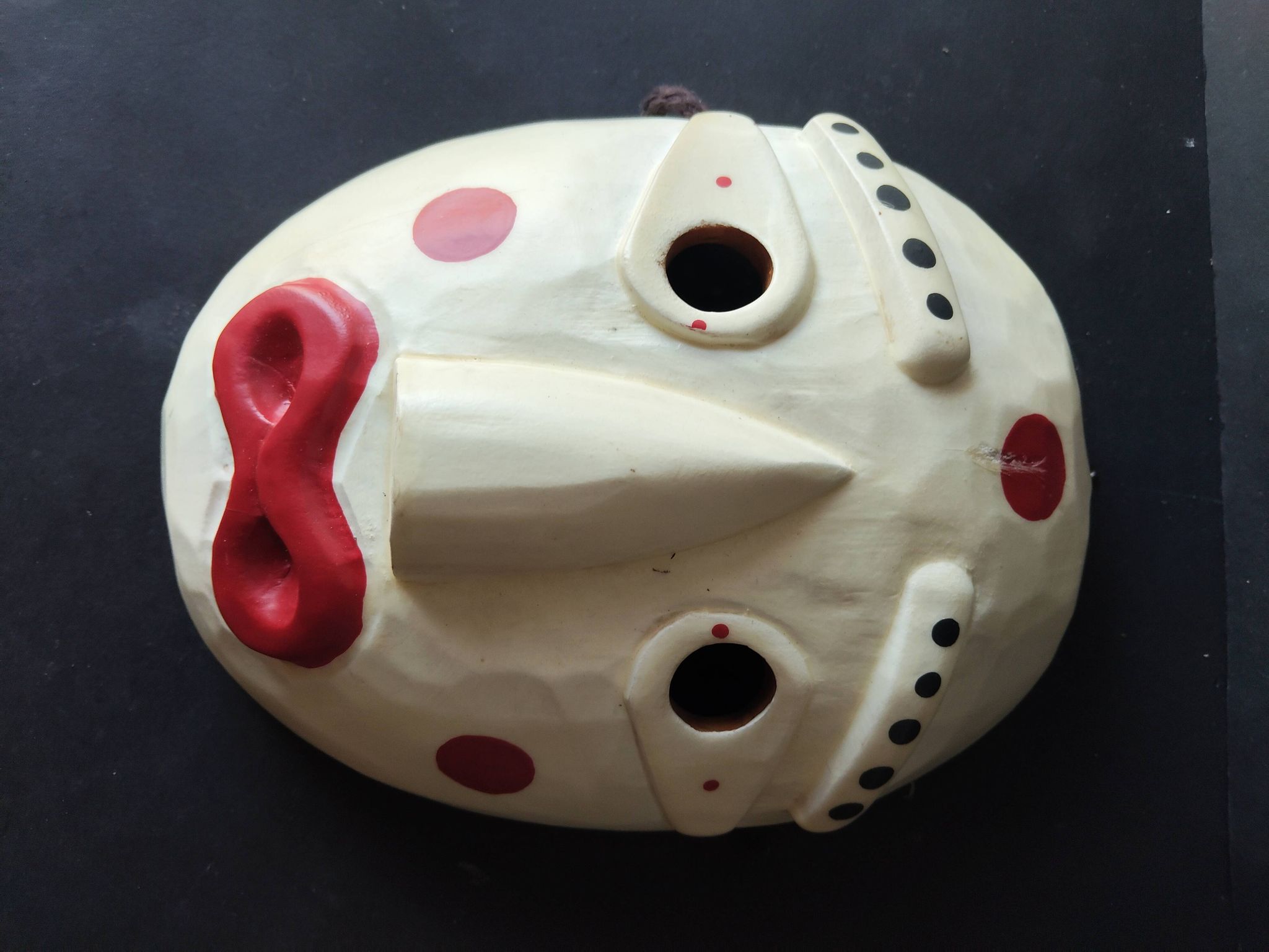 Masque coréen en bois – Souvenir de voyage – Décoration murale artisan
