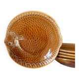 Set of 5 Sarreguemines fish soup plates