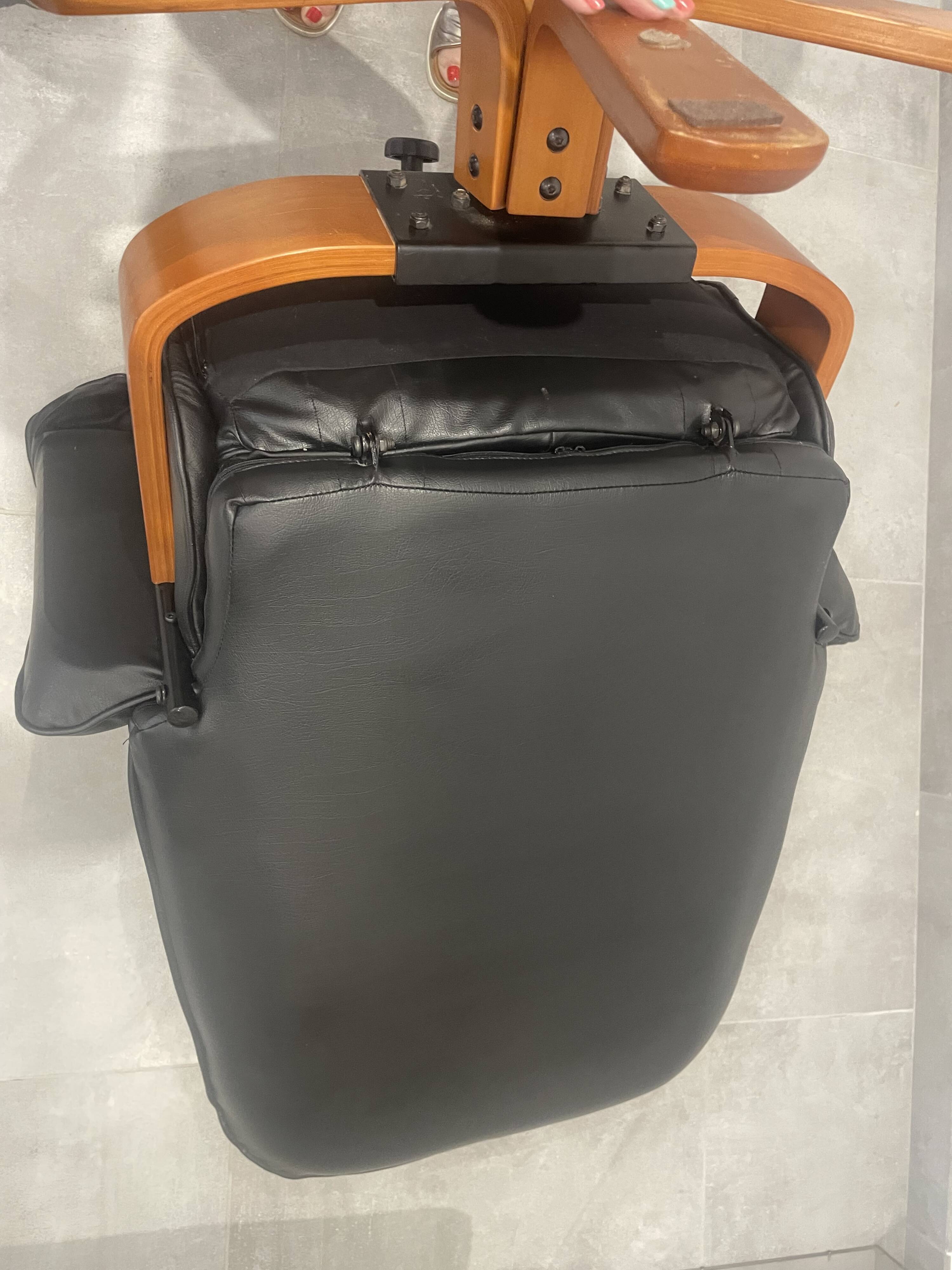 Vintage leather armchair, relaxing