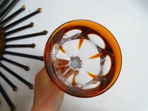 Baccarat "malmaison" orange double crystal wine glass - 19 cm