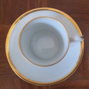 Set of 2 Limoges porcelain cups with gold rim - Jammet Seignolles