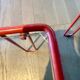 Red tubular nesting tables, 1970s, Set of 3
