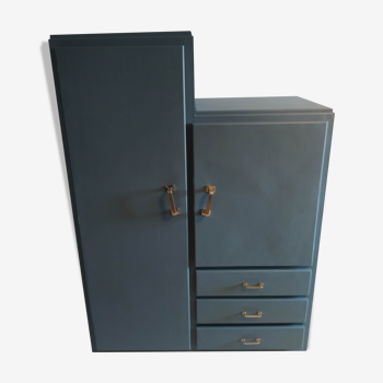 Armoire asymetrique bleu vintage