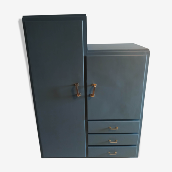 Vintage blue asymmetrical cabinet
