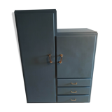 Armoire asymetrique bleu vintage