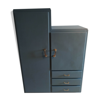 Vintage blue asymmetrical cabinet