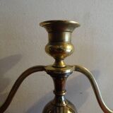 Candle holder 3 lights silver metal EPNS old