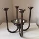 Large Swedish Silver-Plated Metal Candlestick, Modernist Vintage