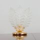 Pair of Italian brass and Murano glass leaf shaped table lamps