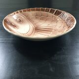 Plat Sarreguemines décor poisson