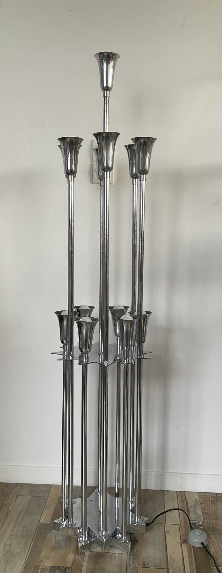 1970s Space Age "trumpet" floor lamp