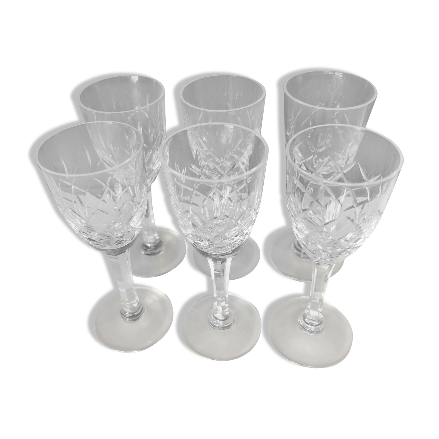 Set of 6 Saint Louis cut crystal port glasses