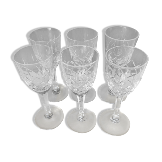 Set de 6 verres à porto en cristal taillé de Saint Louis