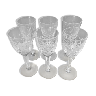 Set of 6 Saint Louis cut crystal port glasses