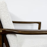 Pair of Restored White Grey B-7522 armchairs by Zenon Bączyk, 1960’s