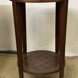 Round pedestal table / side table in wood marquetry