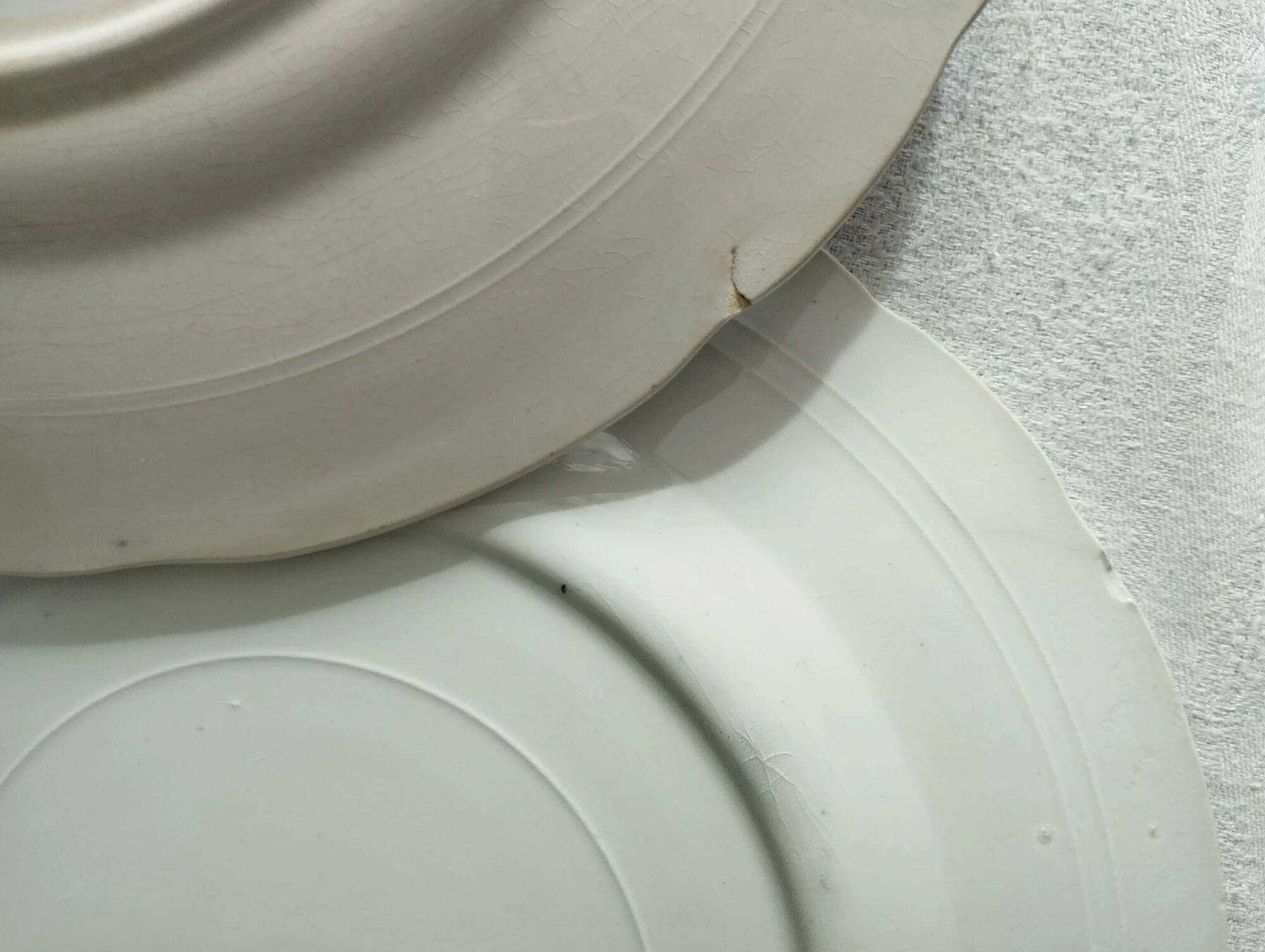 "Regency" - 6 flat plates ironstone St-Amand & Hamage