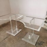 Pair of lucite, plexiglass end tables 1970