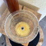 Table lamp in cracked glass and vintage gilded brass base