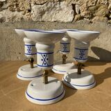 4 appliques en faïence et rotule laiton - made in Italy