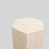 Vintage Travertine Pedestal, 1980s.