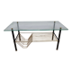 Coffee table brass glass vintage 50s