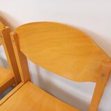Set of 4 minimalist vintage beechwood chairs from the 80s