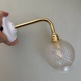 Vintage glass globe angled wall light