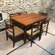 Table vintage scandinave en teck avec deux rallonges