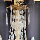 Large chandelier with glass and gilded brass pendants – 10 arms – 80 cm
