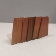 5 vintage bookends from the 1960s, teak with metal feet by Kai Kristiansen