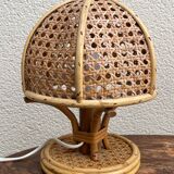 Paire de lampes italiennes en rotin