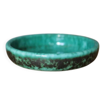 Ceramic dish Elchinger and sons, large round green dish, vintage catch-all, table art, interior decoration