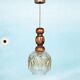 1970s brutalist glass pendant, vintage Swedish pendant.