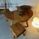 Vintage oak stool – tripod